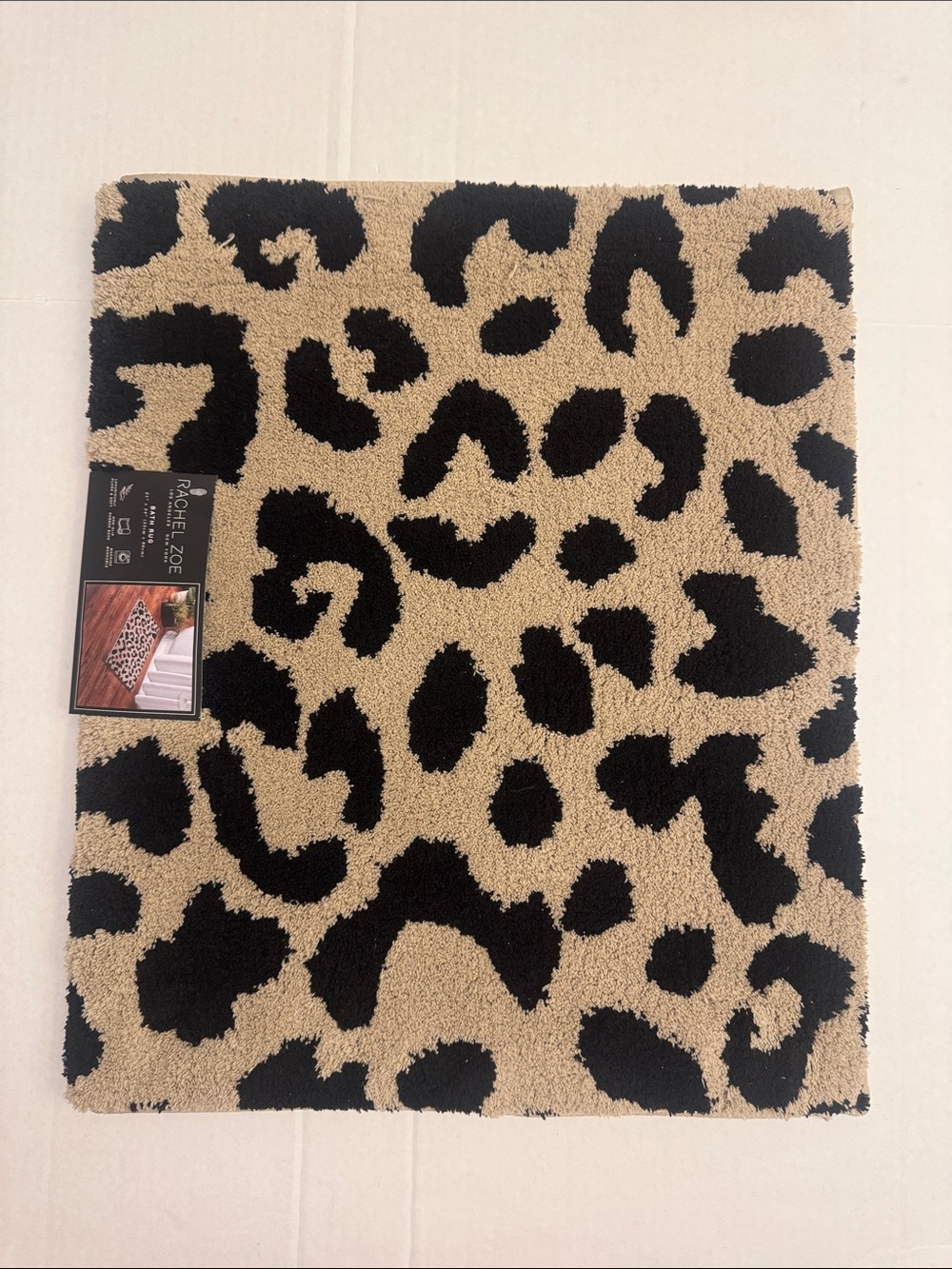 RACHEL ZOE Cheetah Animal Print Bath Rug/Mat - Non-Slip Rubber Back -21"x34"